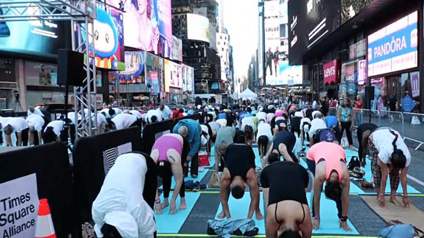 THOUSANDS GATHER AT ICONIC TIMES SQUARE TO CELEBRATE THE 12th INTERNATIONAL DAY OF YOGA